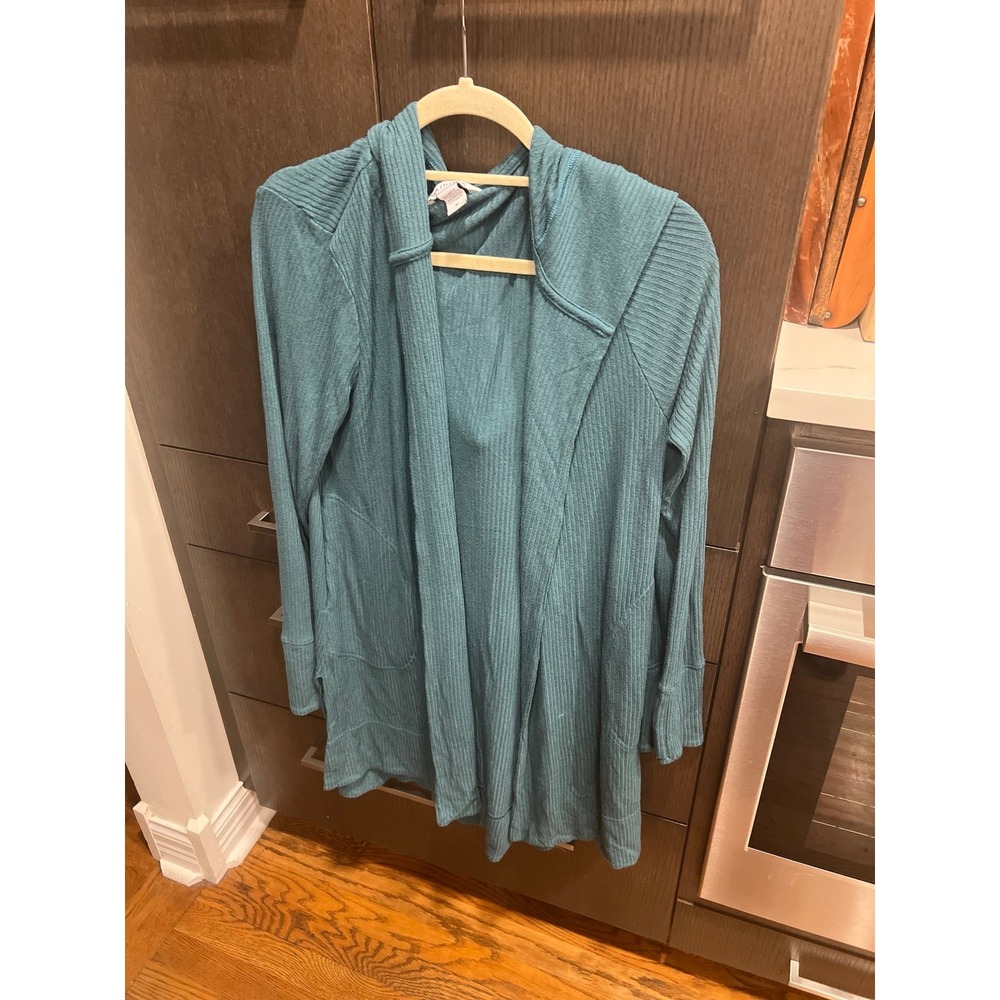 Athleta‎ Harmony Pose Wrap Cardigan in a teal blue size medium